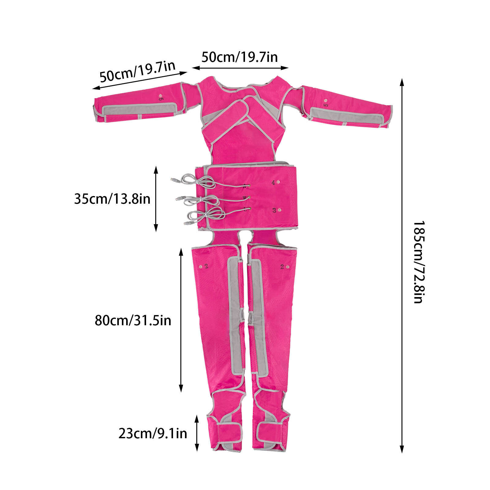 Air Pressure Suit Far Full Body Air Compression Suit with Heat for Waist, Arm
