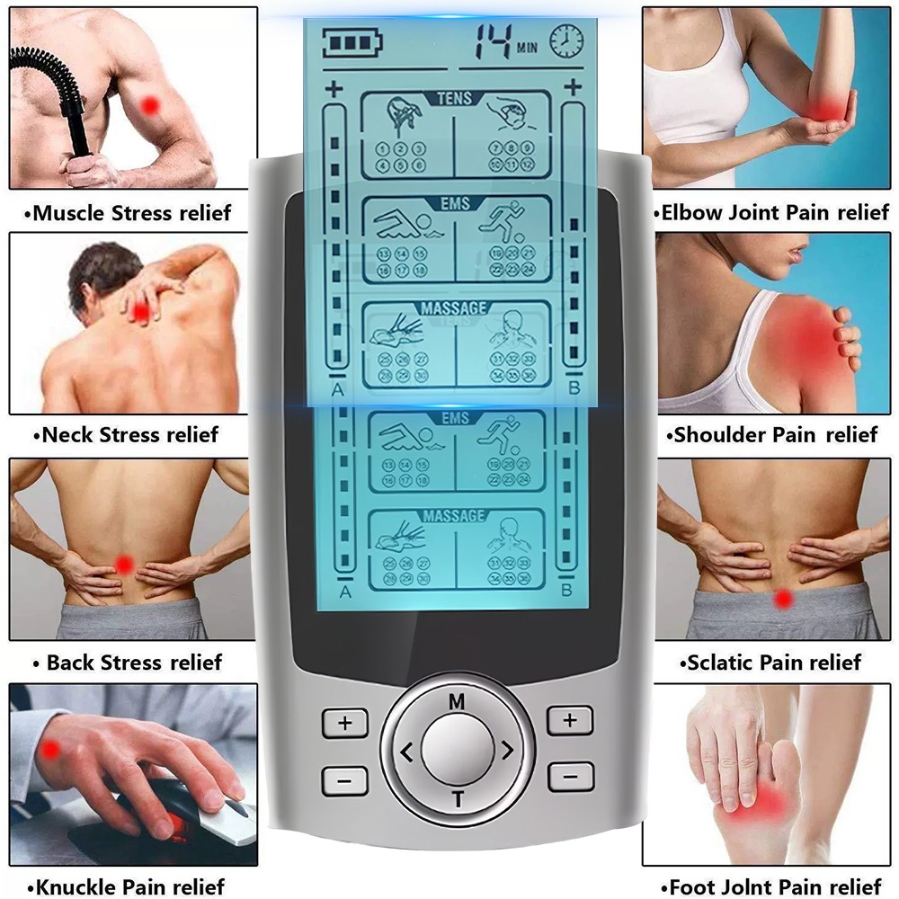 Tens Unit Muscle Stimulator Machine EMS Pulse 36 Modes Massager for Pain Relief