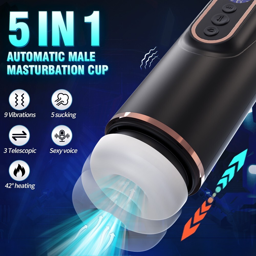 Male Masturbaters Automatic HandsFree Telescopic Sucking Cup Stroker Men Sex Toy