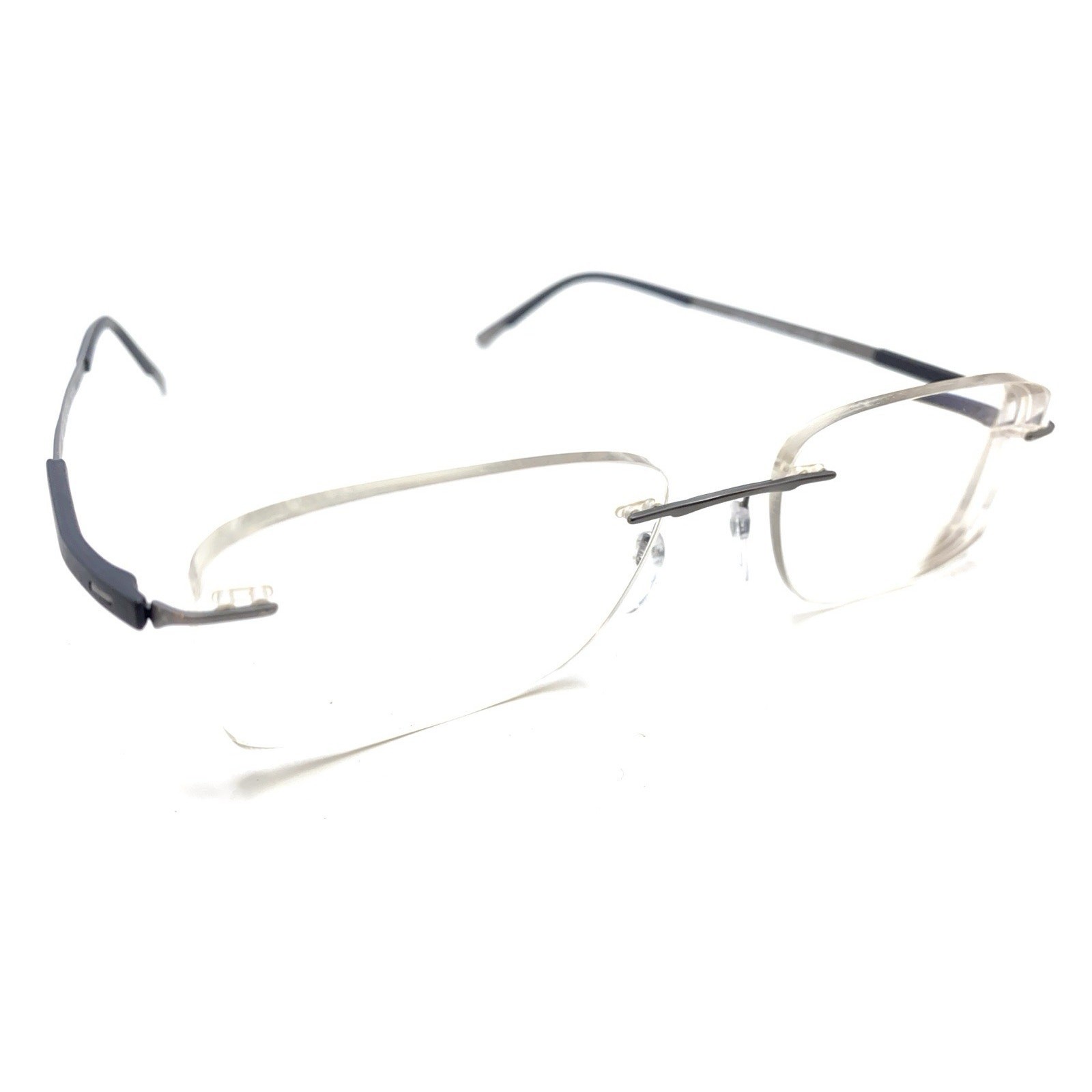 Silhouette 5409 60 6063 Titanium Gray Black Rimless Eyeglasses Frames 53-19 150