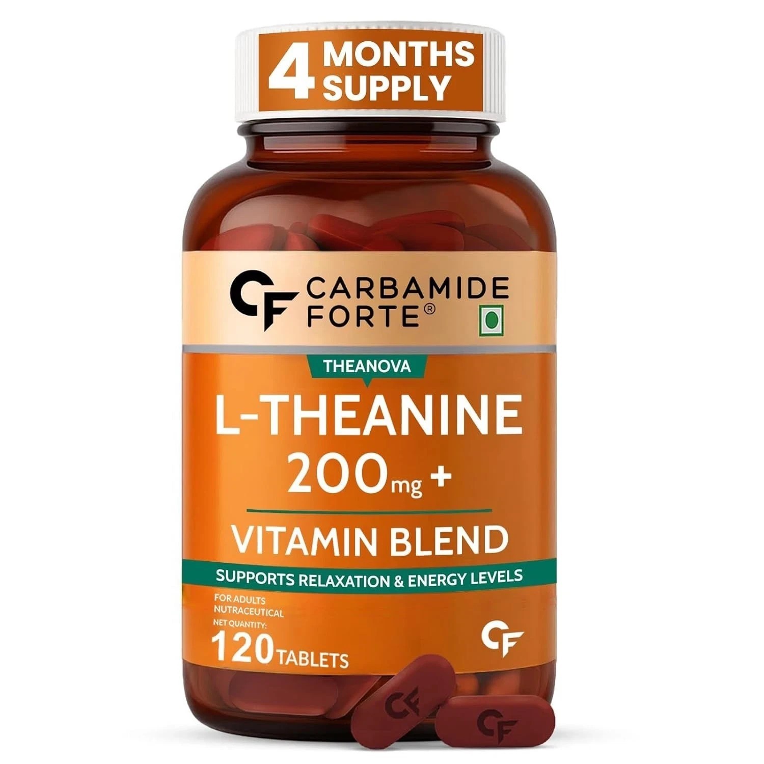 Carbamide Forte L Theanine 200mg with Vitamin B Complex – 120 tab