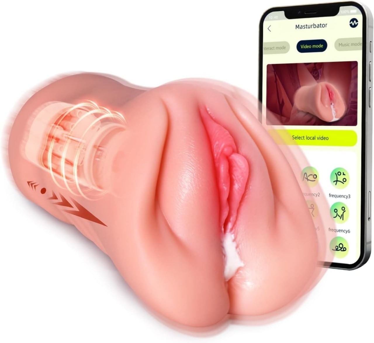 App Controlled Automatic Thrusting Male Masturbator Vibrating Pocket Toy