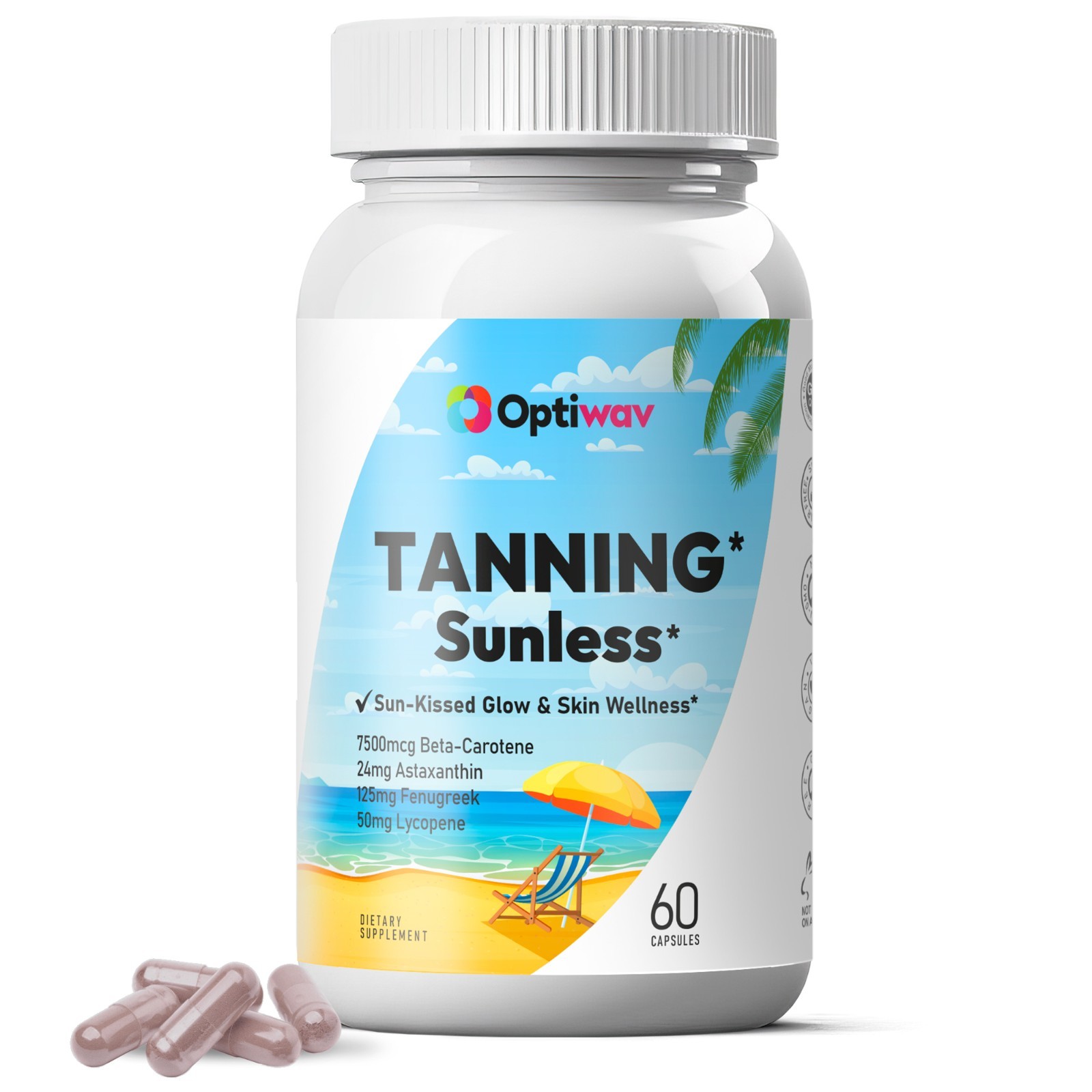Optiwav Tanning Pills for Men Women – Self Tan Capsules