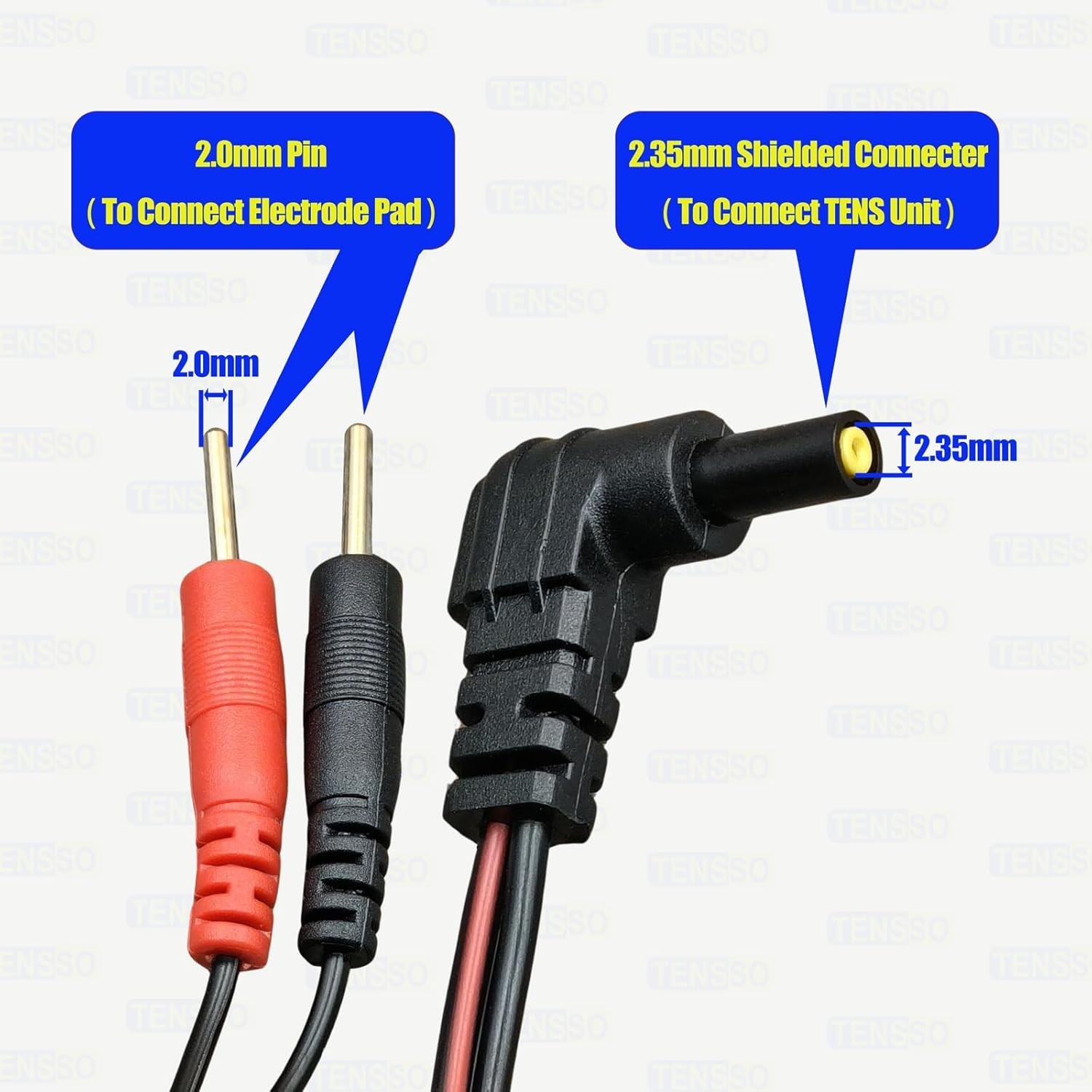 TENS Lead Wires Replacement 5 Pack – Copper Foil Electrode Wires for Pain Relief