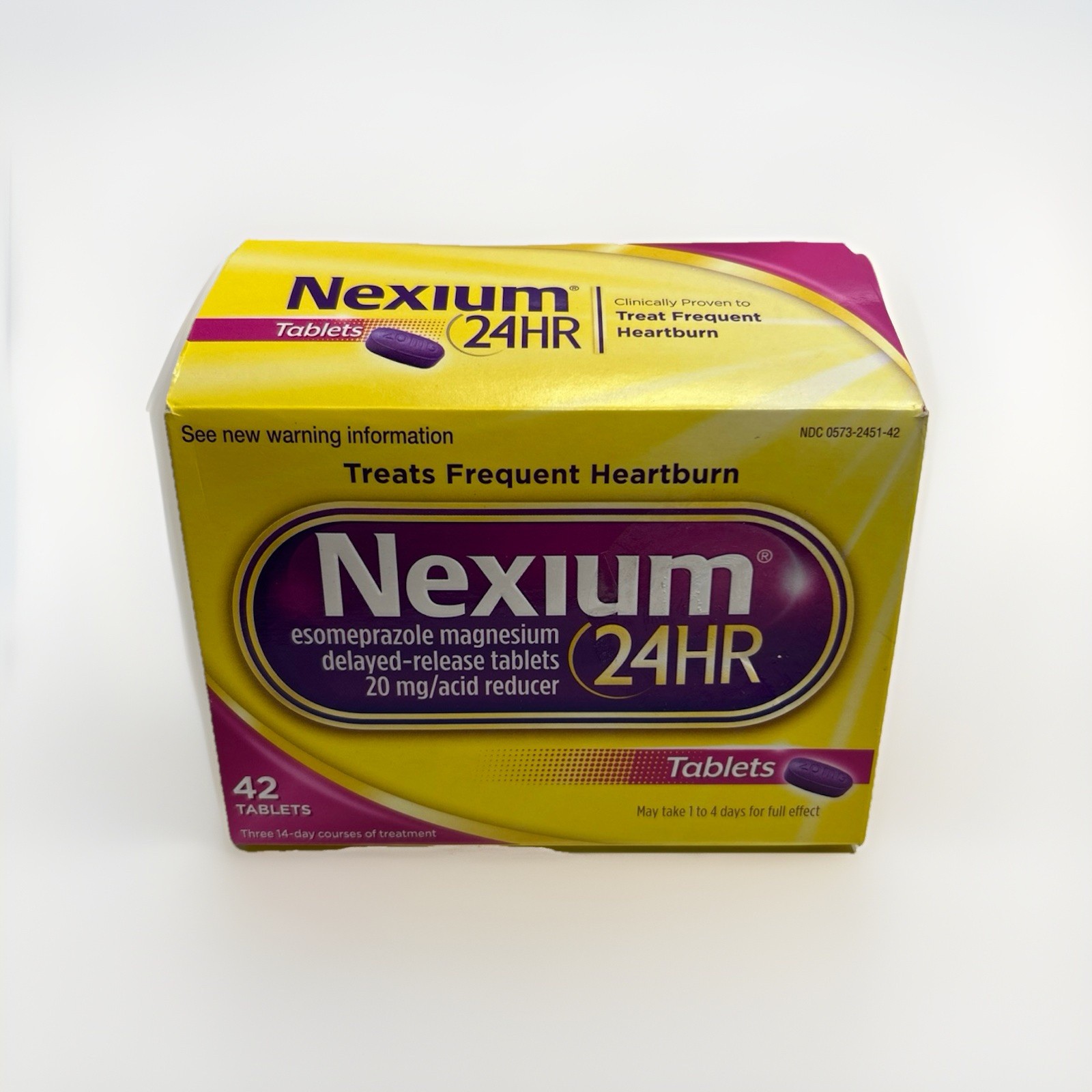 Nexium 24hr Acid Reducer Heartburn Relief 20mg – 42 Tablets EXP 01/2027+ NEW