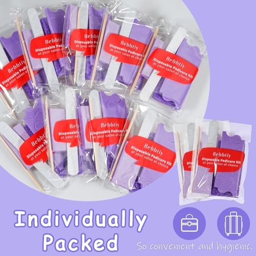 Disposable Pedicure Kit Sets, 5 in 1 Nail Salon Manicure 80/100 Grit 20