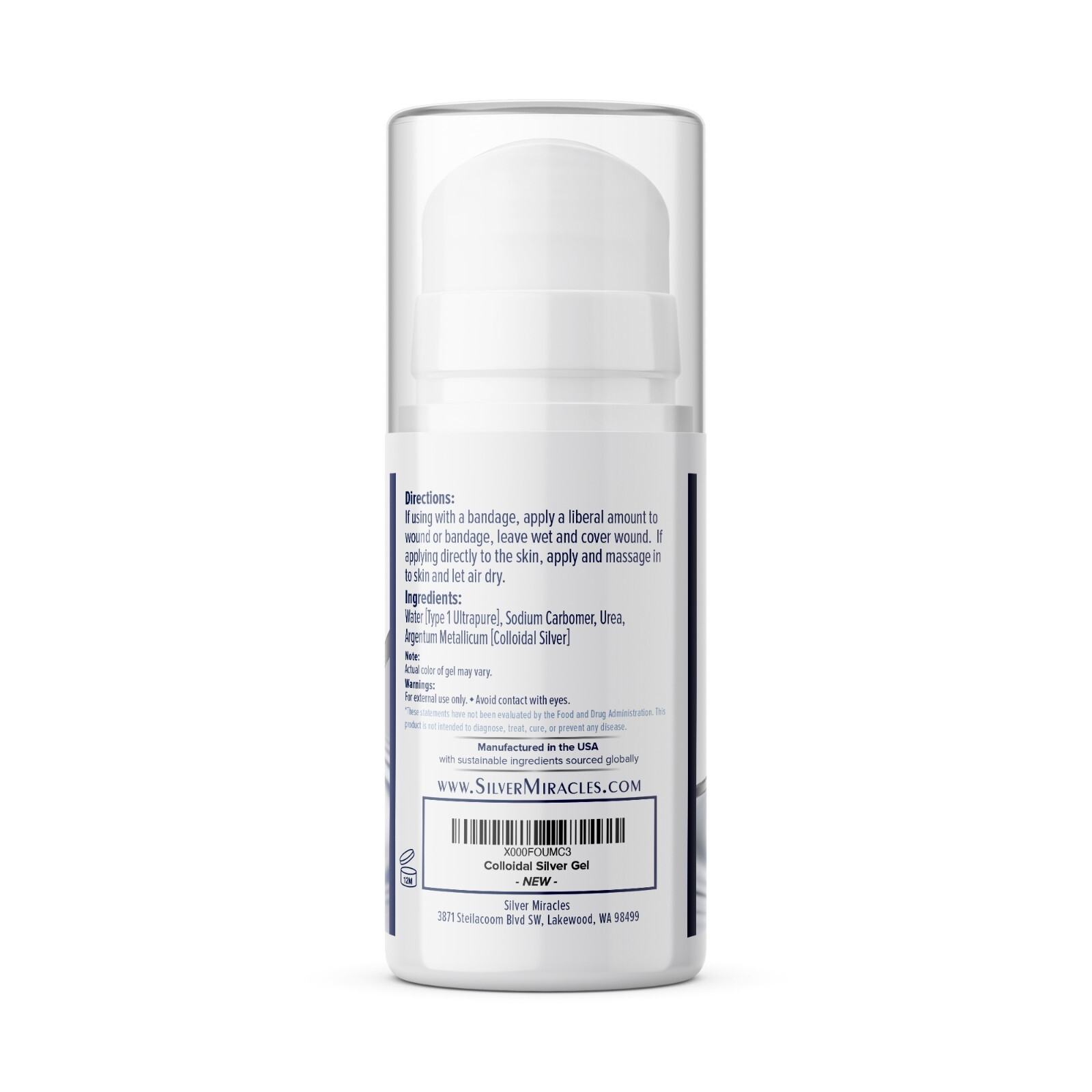 Colloidal Silver Gel Pump bottle – by Silver Miracles MANUFACTURER DIRECT