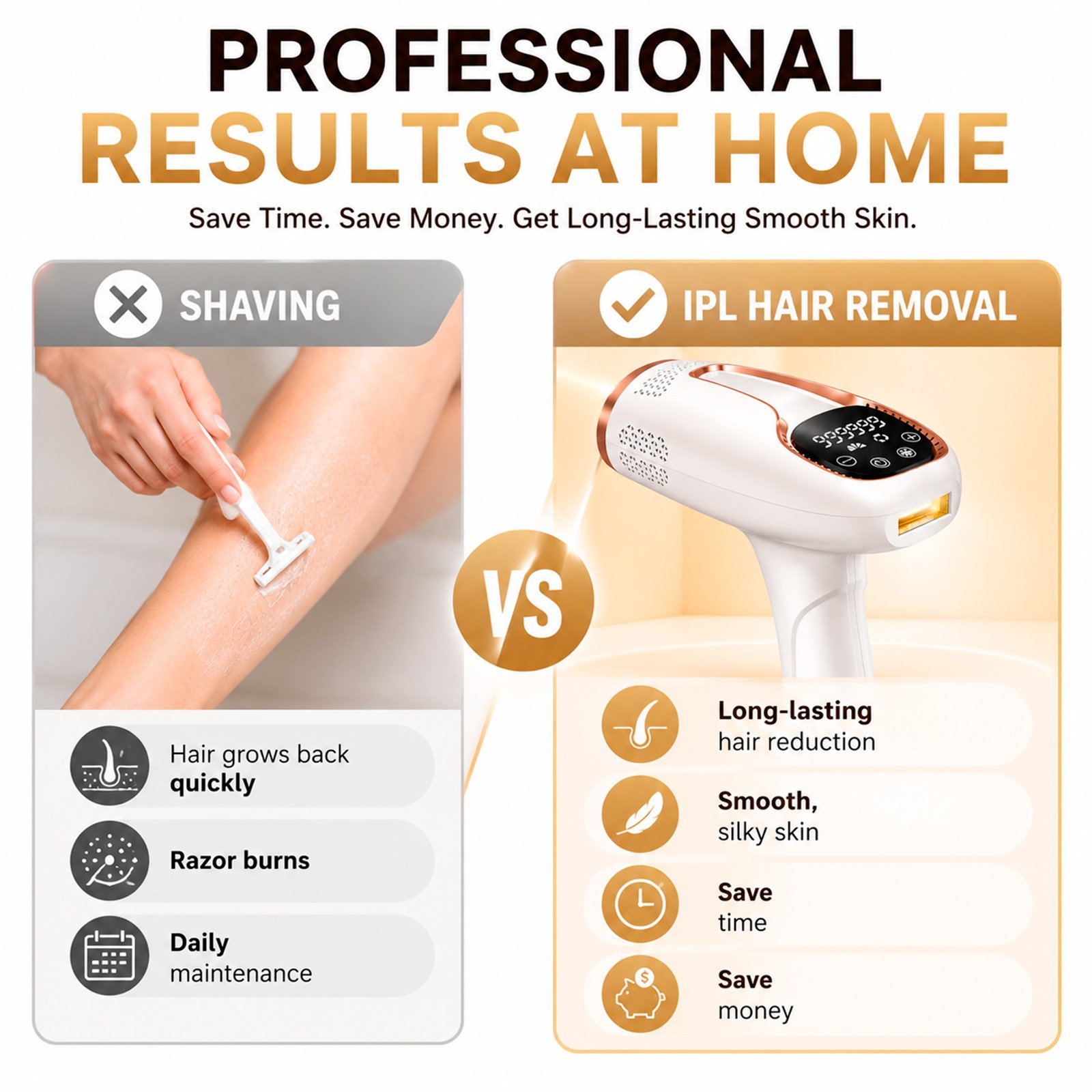 IPL Hair Removal Device for Women Laser Permanent Body Epilator 999,999 Flashes
