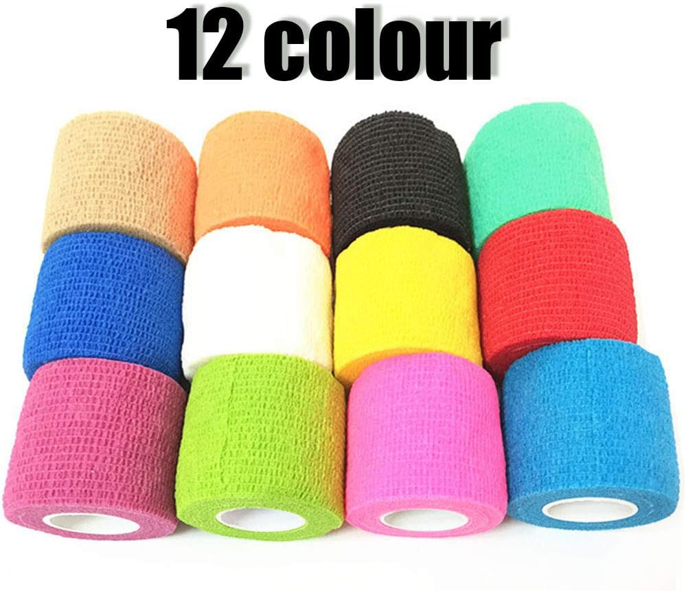 Elastic Bandages (12-Pack) 2” X 5 Yards | Self Adhesive Bandage Wrap, Athletic