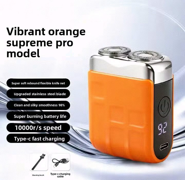 Portable Electric Beard Shaver Rechargeable Dual Head Rotary Razor for Men