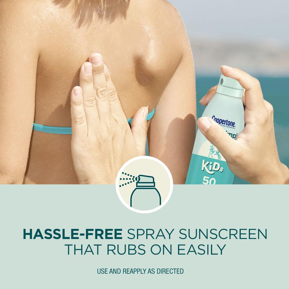 Coppertone Pure and Simple Kids Sunscreen Spray SPF 50, Zinc Oxide Mineral Sunsc