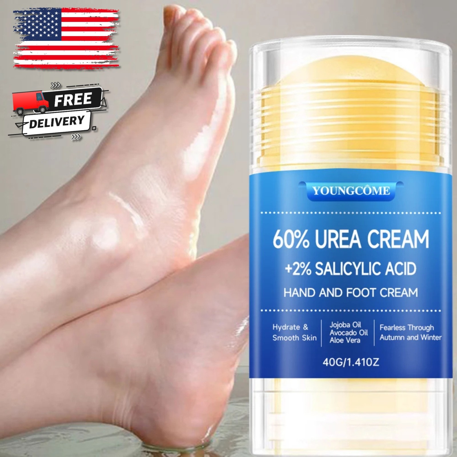 60% Urea Foot Cream Salicylic Acid Callus Remover Cracked Heel Repair Balm