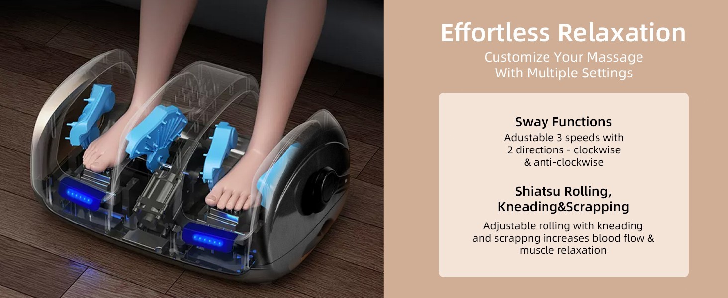 Foot Calf Massager Shiatsu Kneading Heated with 360° Adjustable Handle LEDScreen