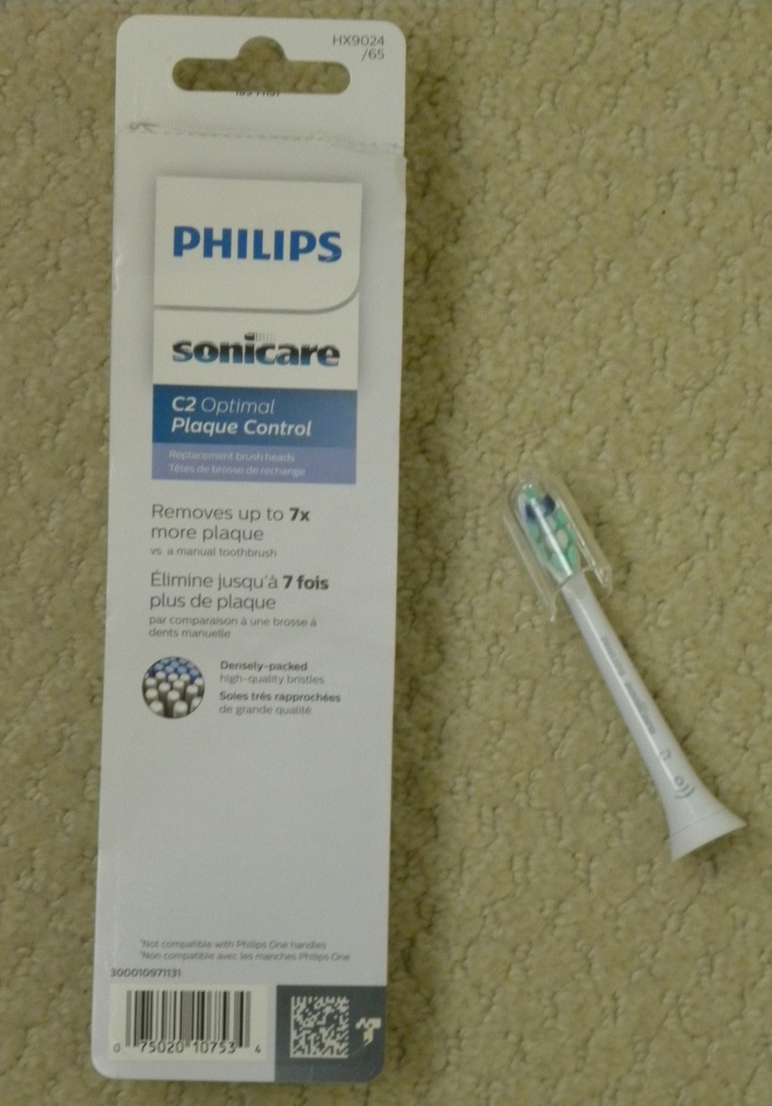 Lot of 3 PHILIPS Sonicare C2 Optimal Plaque Control Replacement Brush Heads