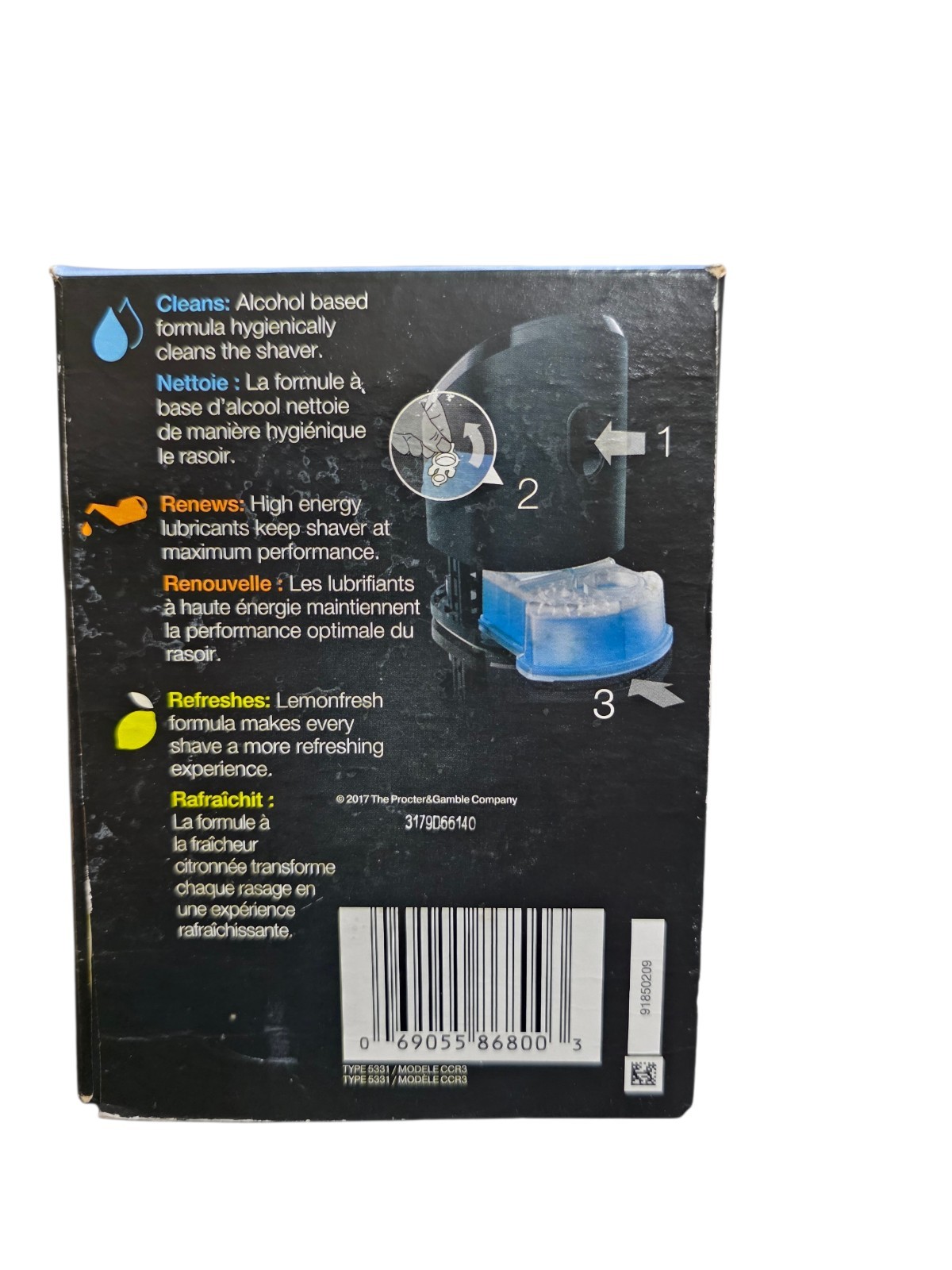 Braun Clean & Renew CCR3 3 Pack Shaver Cleaning Cartridges Lemon Fresh