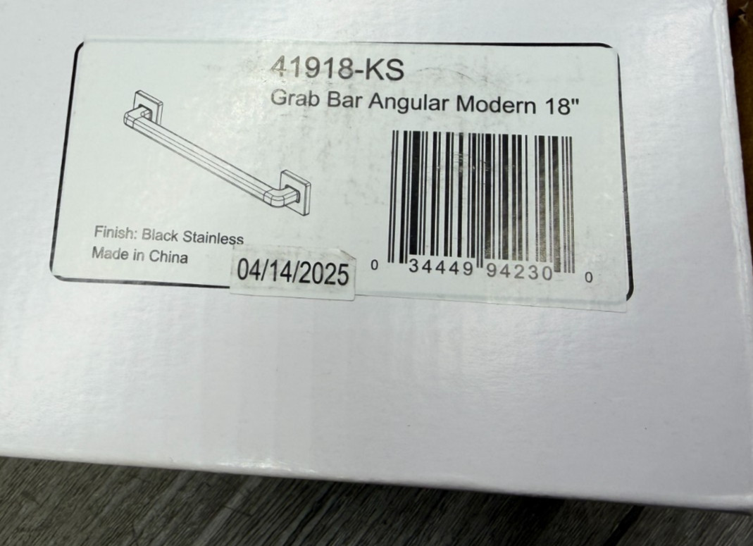 Delta 41918-KS 18″ Bathroom Grab Bar, Black Stainless