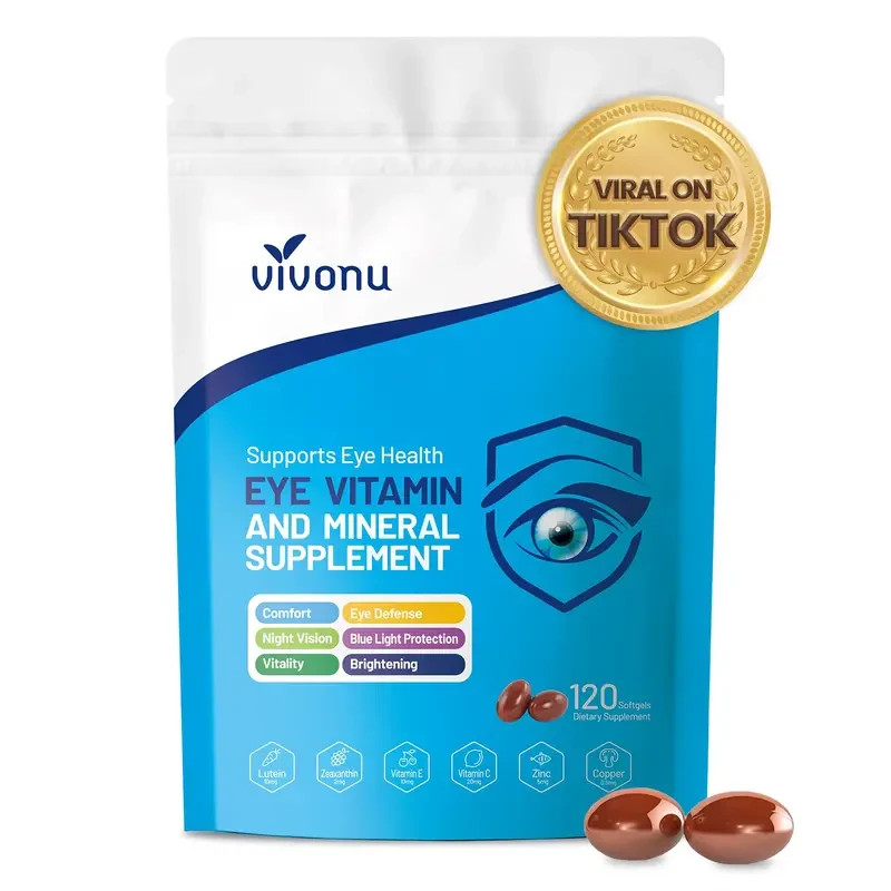 Blueberry Eye Vitamins 120 Capsules | 2-Year Shelf, Vision & Blue Light Support