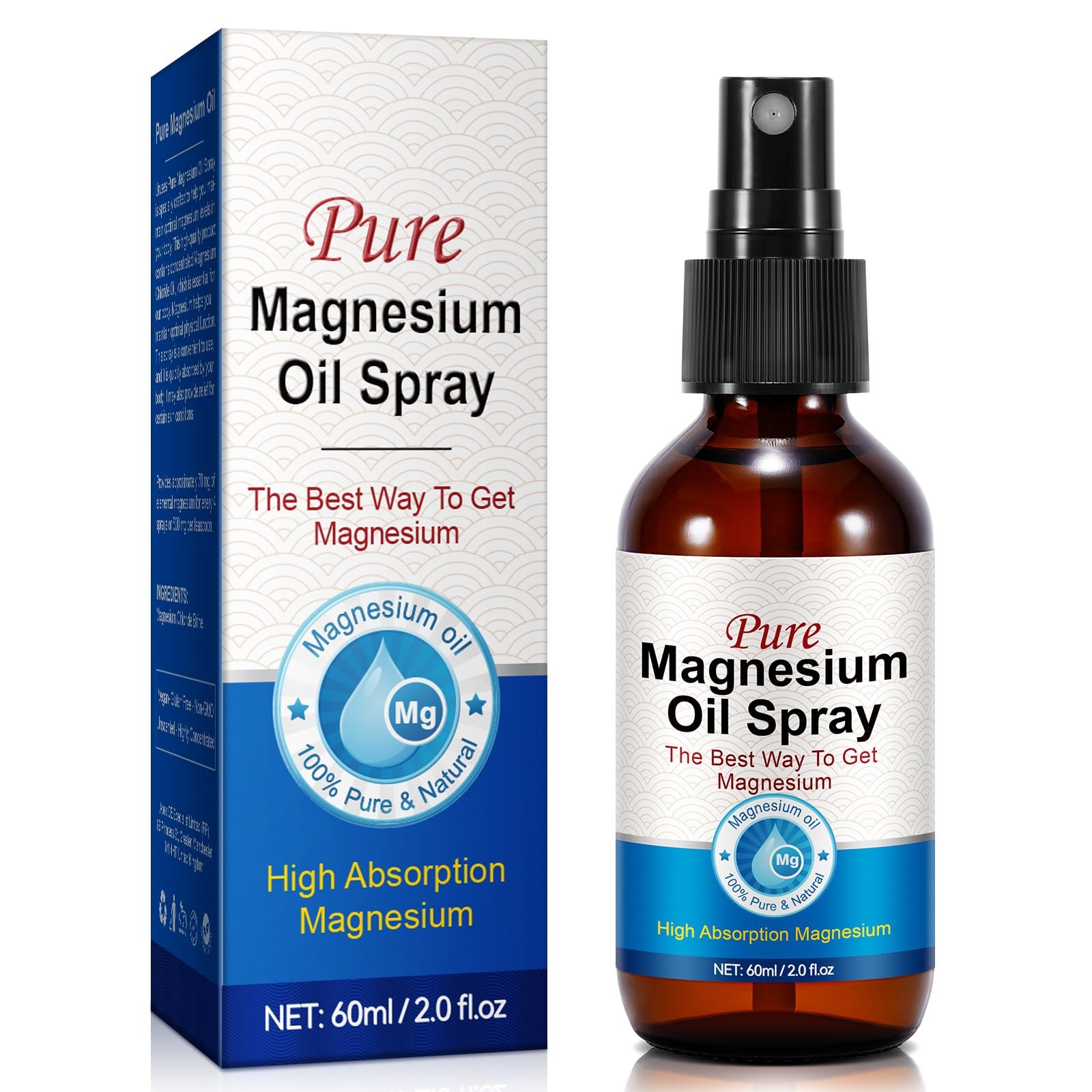 Magnesium Spray, Oil for Feet, 100% Pure 2 Fl Oz (Pack of 1)