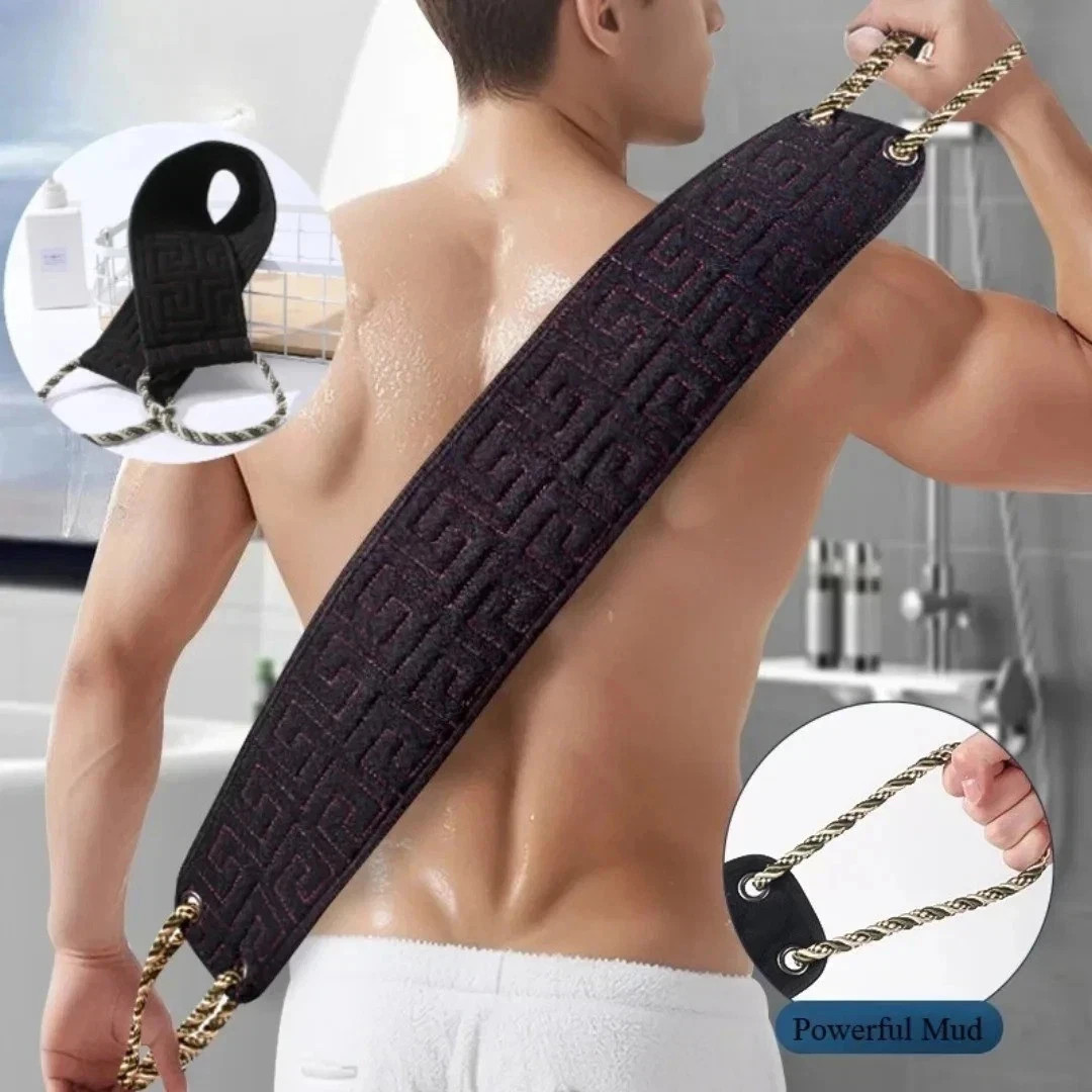 Exfoliating Back Scrubber Towel Strip Shower Bath Spa Skin Body Wash Cloth Soft