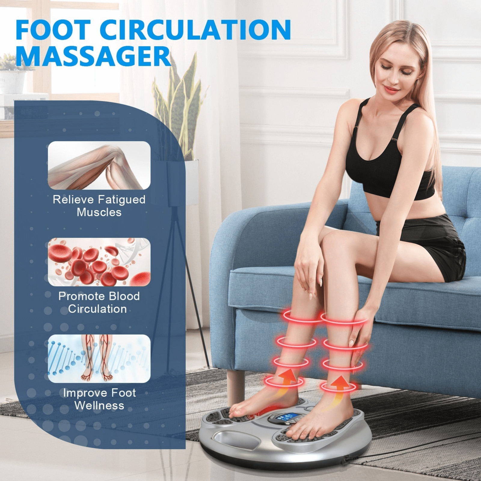 EMS Foot Circulation System & Nerve Muscle Stimulator TENS Unit for Neuropathy