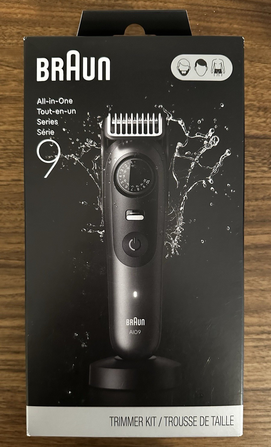Braun All-in-One Series 9 Trimmer Kit Black AutoSense Adjustable Lengths