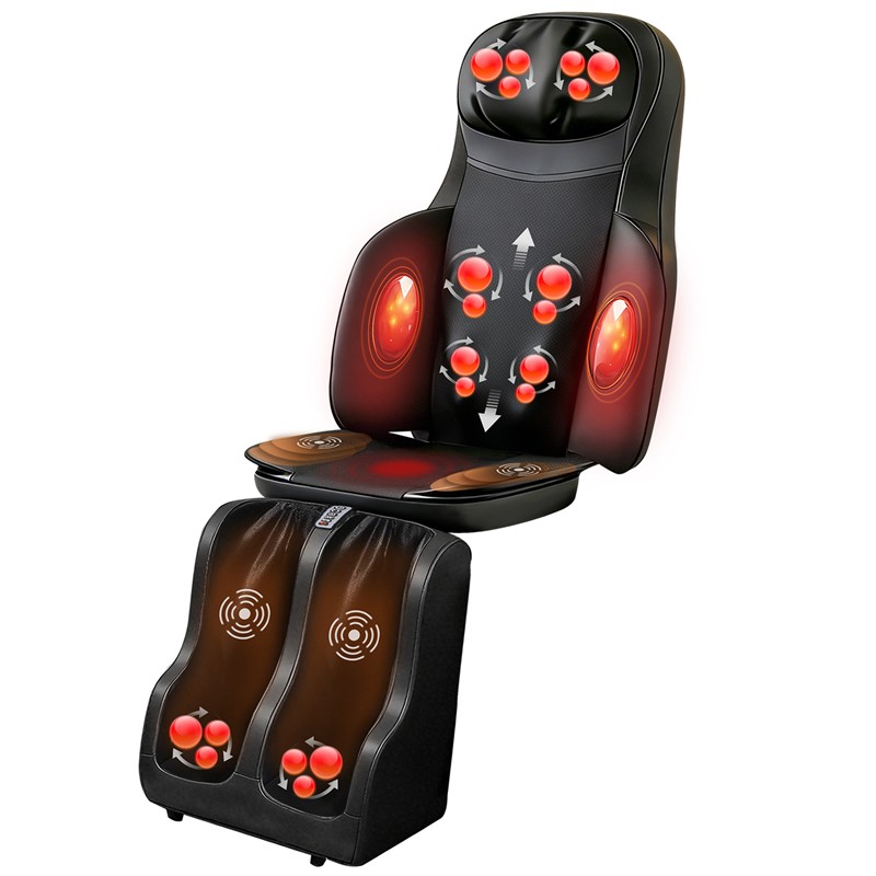 3-in-1 Full Body Massage Mat Shiatsu Heat Vibration Therapy Adjustable Intensity