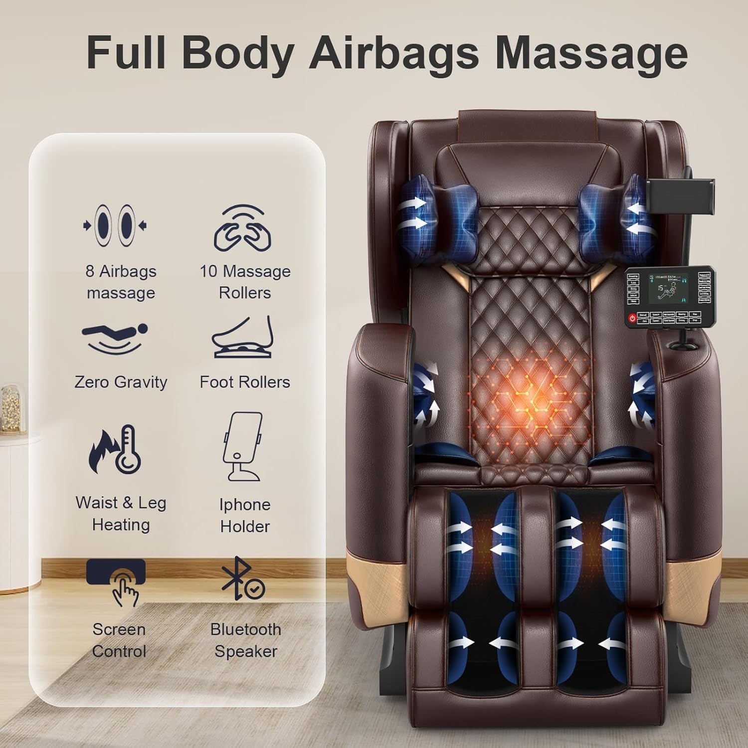 FURNIMAT 2026 Massage Chair Full Body, Zero Gravity Massage Chair with 10 Fix
