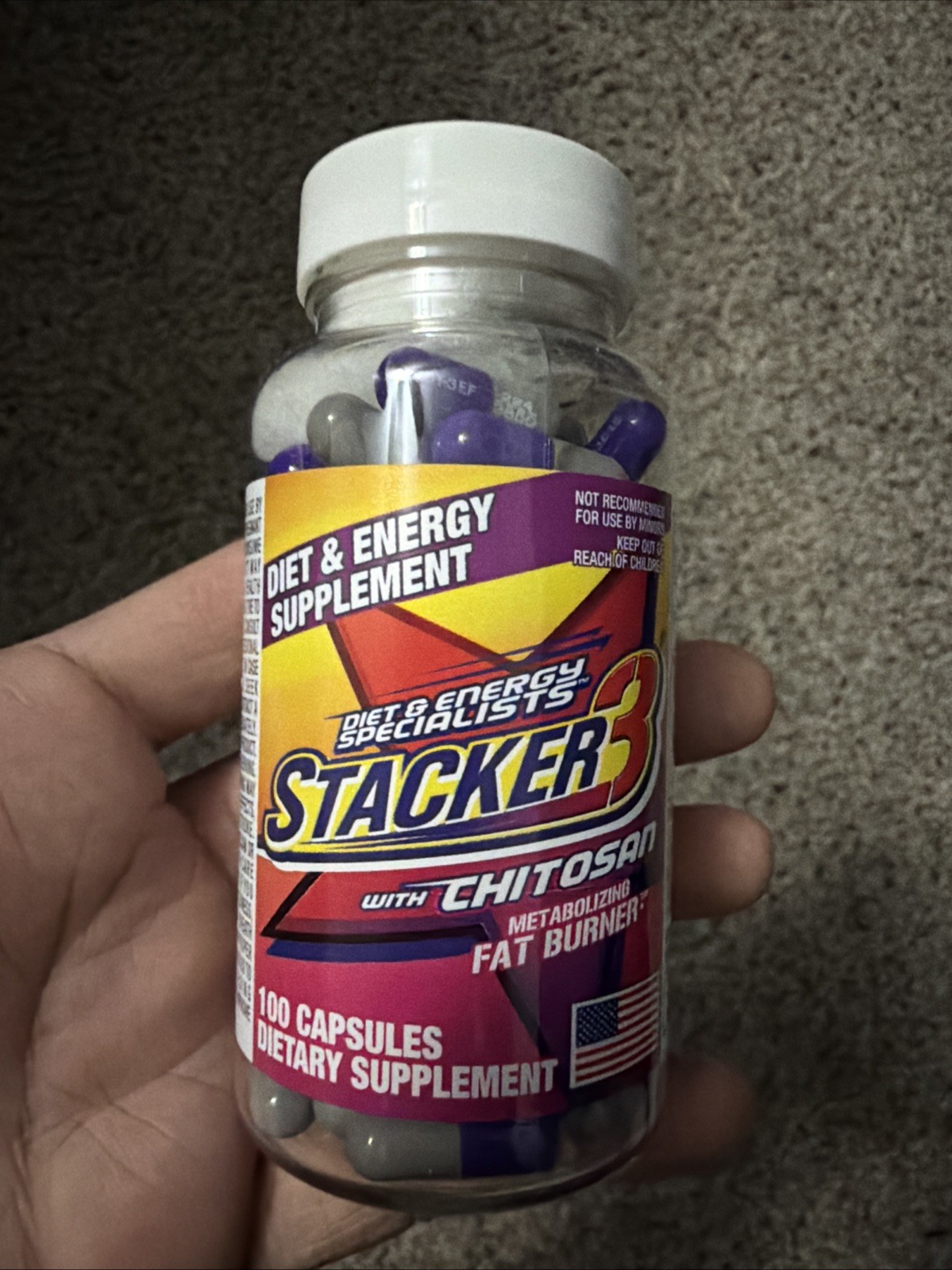 Stacker -3- 100ct Weight Loss & Energy Supplement Free Fast Ship *EXP 2030