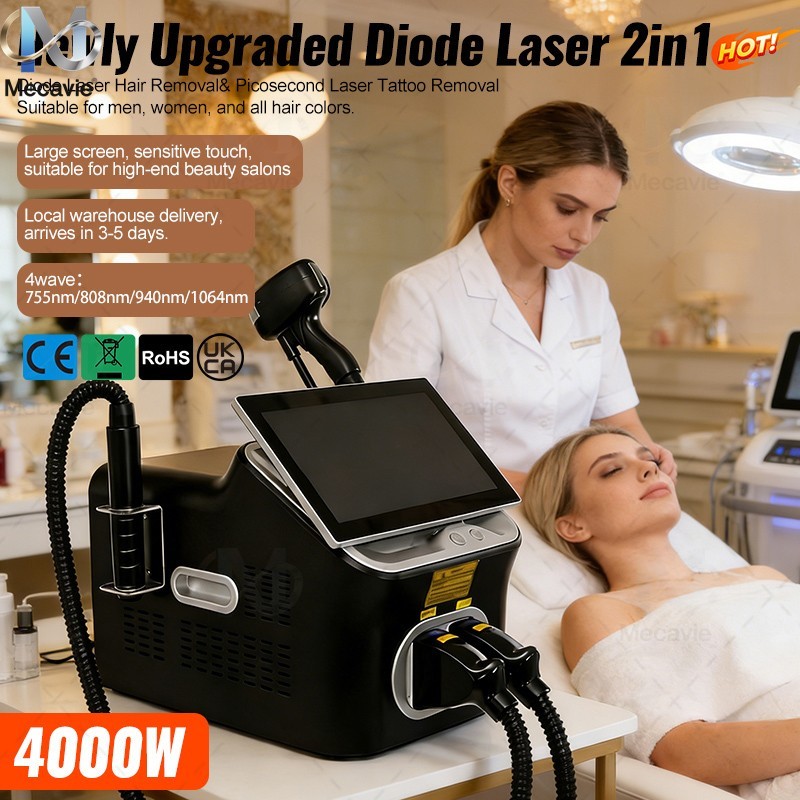 808NM Diode Laser 2IN1 Machine Painless Hair Removal Picosecond Tattoo Removal