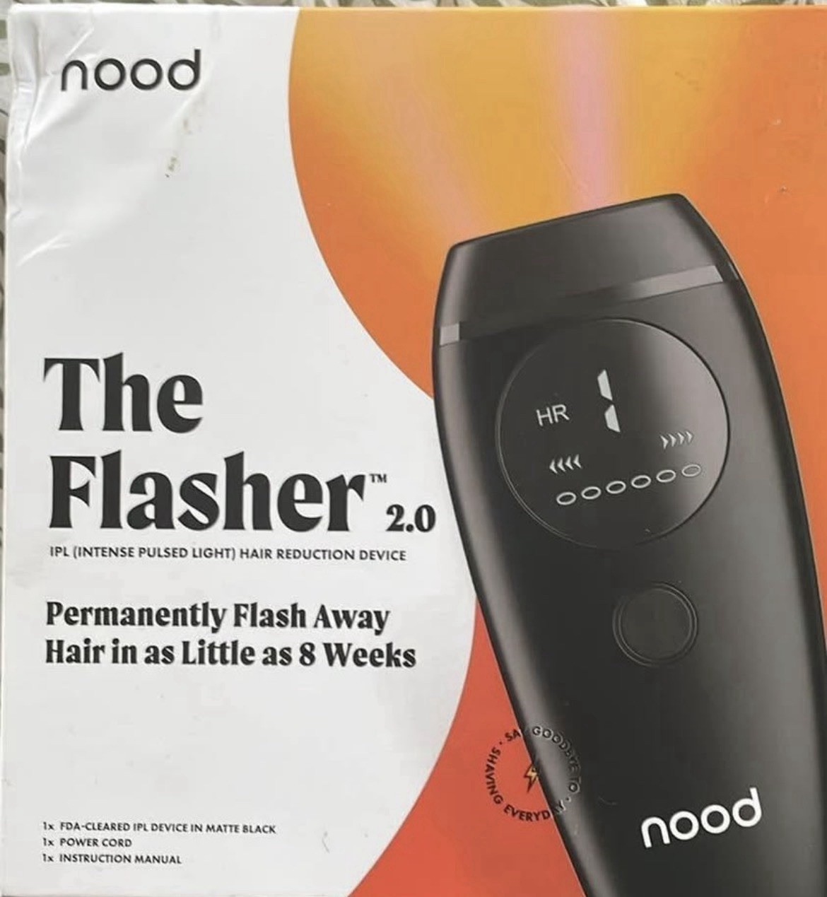 nood The Flasher 2.0 IPL Hair Removal Device, Corded Electric, Black