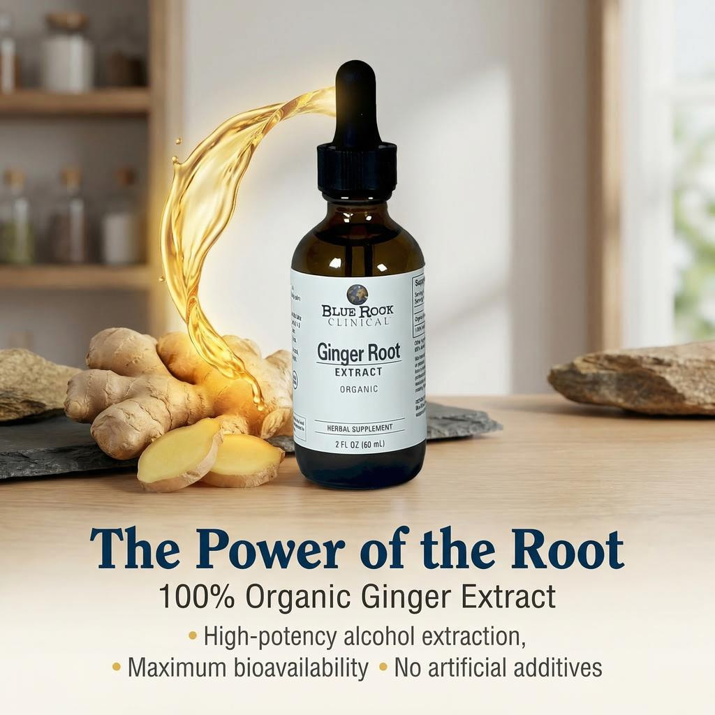 Organic Ginger Root Tincture Potent Liquid Extract Drops Herbal Supplement