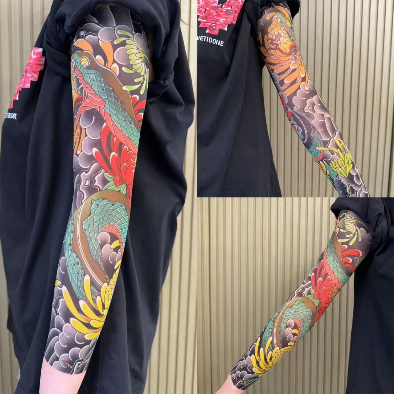 4 Pcs Temporary Tattoo Sleeves Set Arts Fake Slip On Tattoo Arm Sleeves Kit