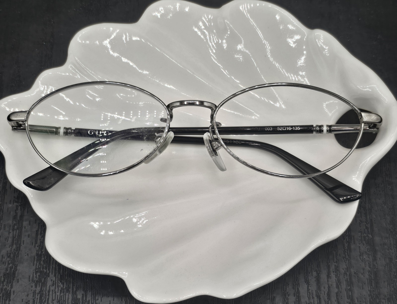 Gucci Eyeglasses Frames GG0949OJ 003 Black Silver & Case Oval Wire Rim 52-16-135