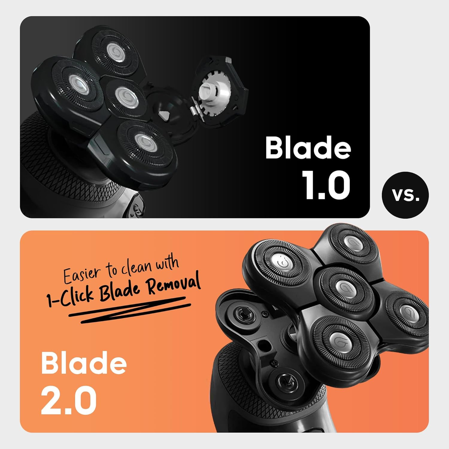 Groomie Baldiepro Cordless Bald Head Shavers for Men, Blade Refill 2.0 – Waterpr