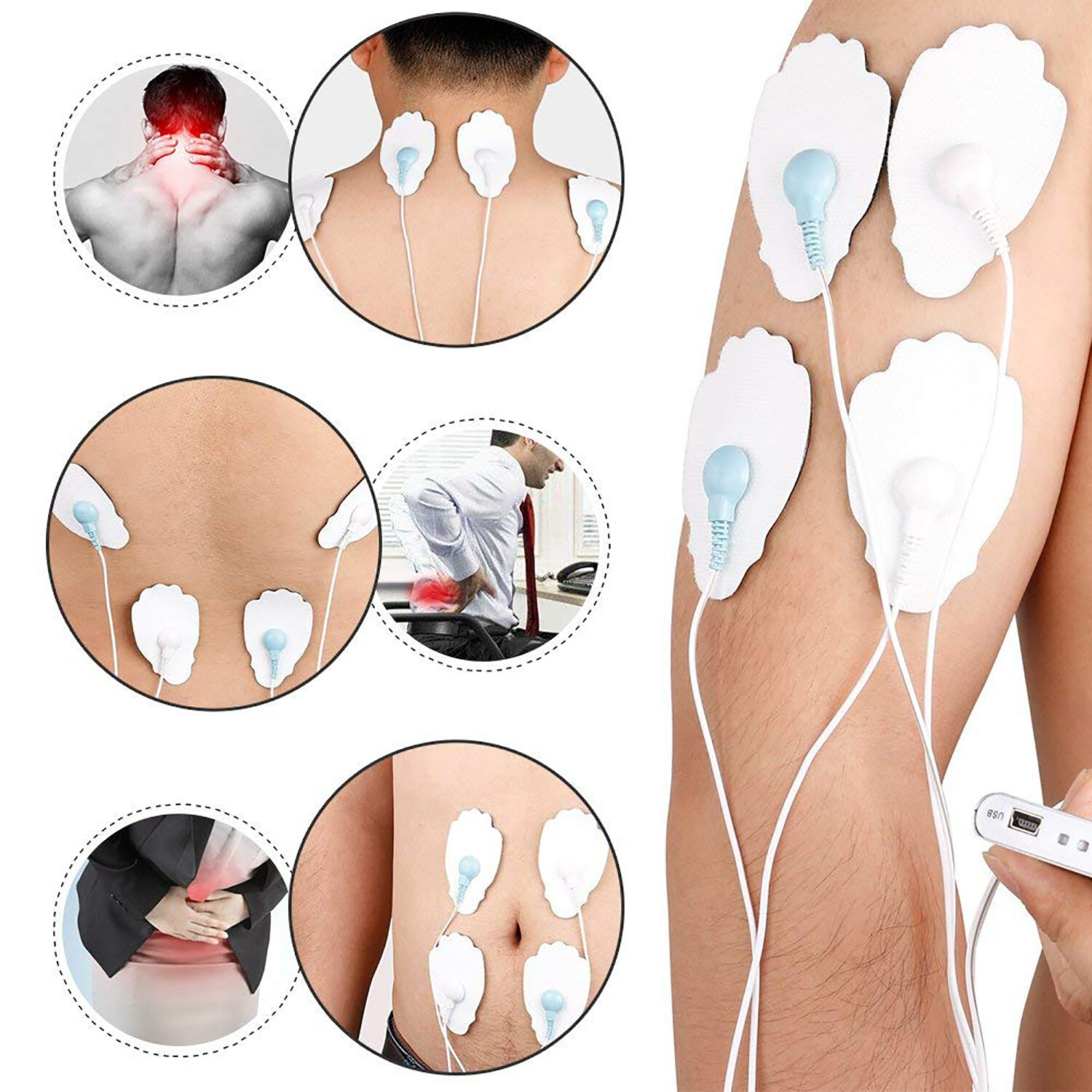 TENS Electrodes, Super Value 40 Replacement Electrode Pads for TENS Units, Snap