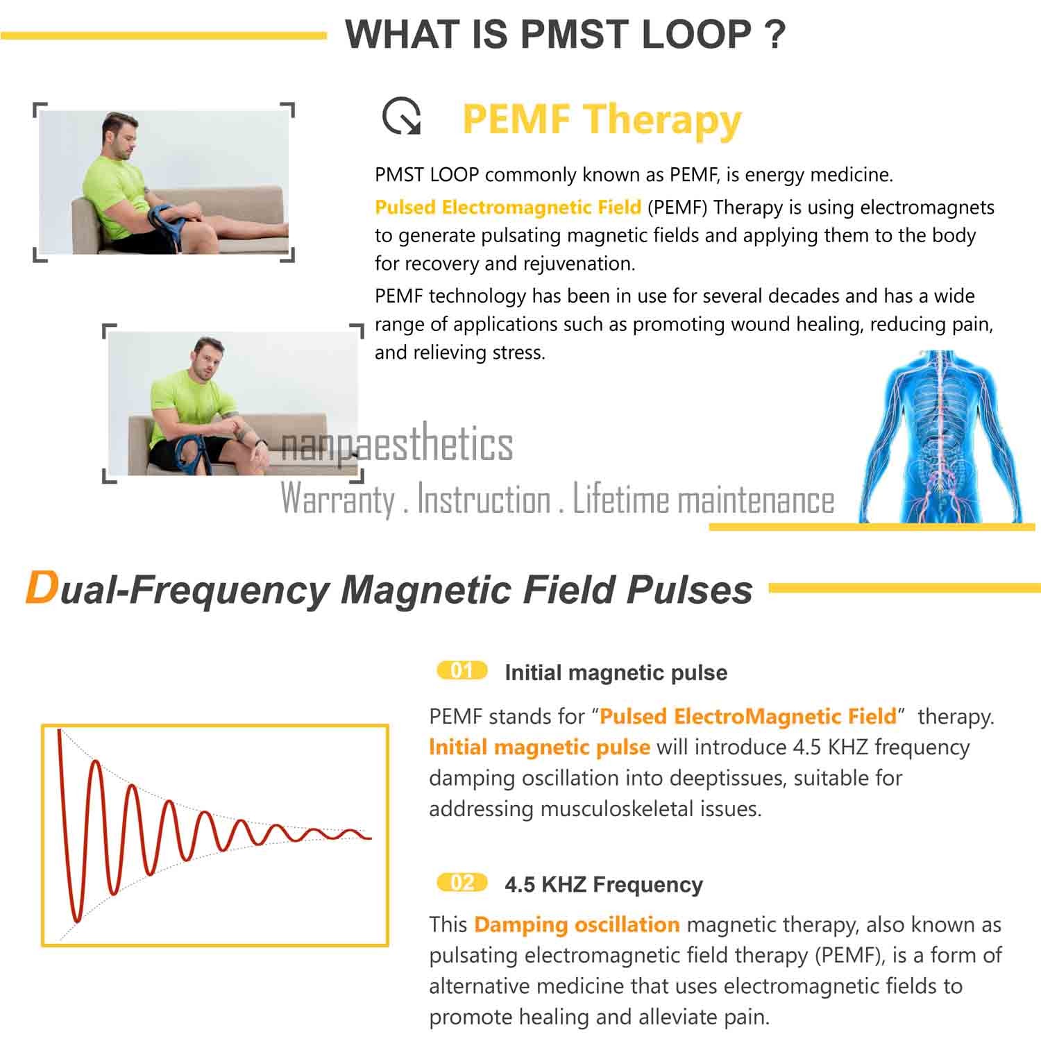PMST Loop EMTT PEMF Machine Physio Magnetic Therapy For Body Massage Pain Relief