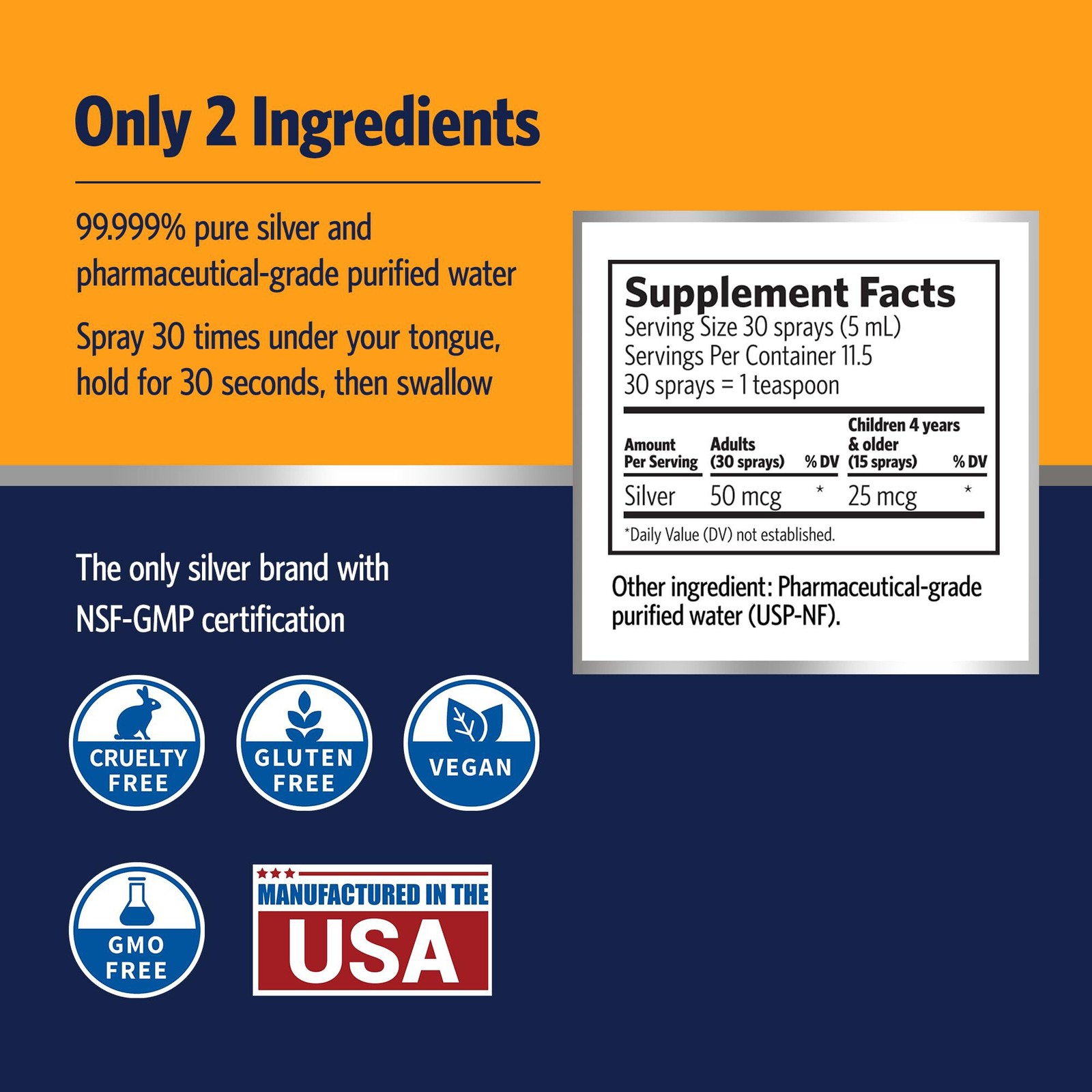 (2 Pack) 5/26 Sovereign Silver Immune Support, Colloidal Silver, Bio-Active Silv