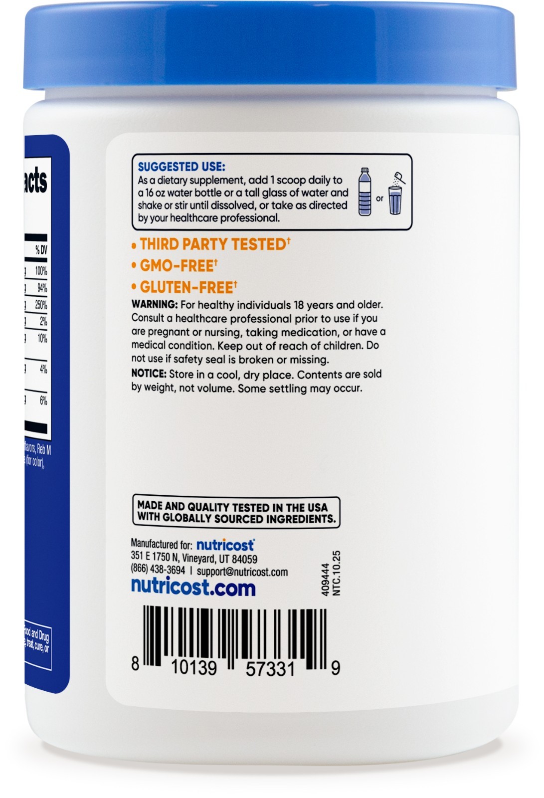 Nutricost Electrolyte Complex Hydration Powder (60 Servings, Blue Raspberry)