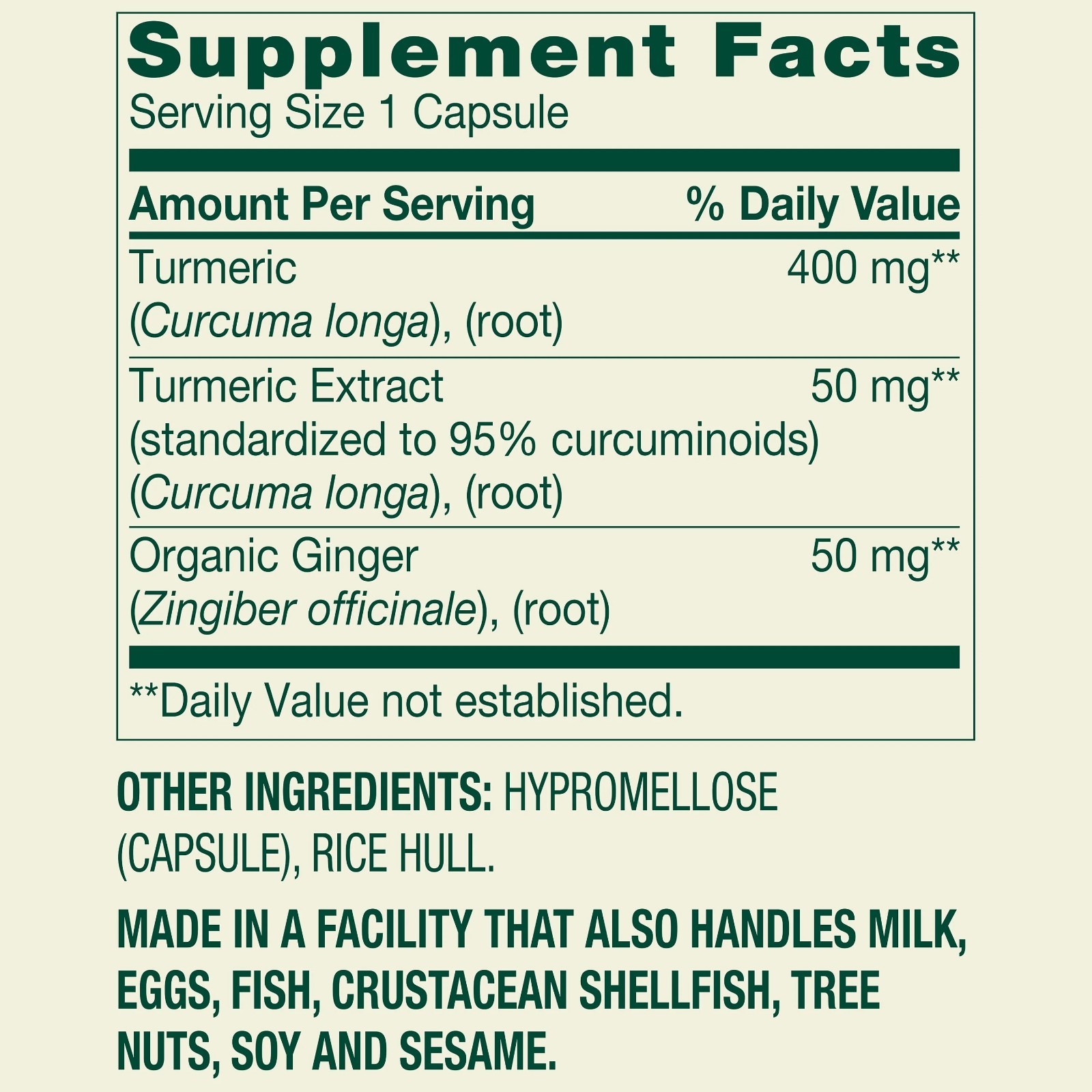 Spring Valley Turmeric Curcumin with Ginger Powder DietarySupplement 500mg 180ct