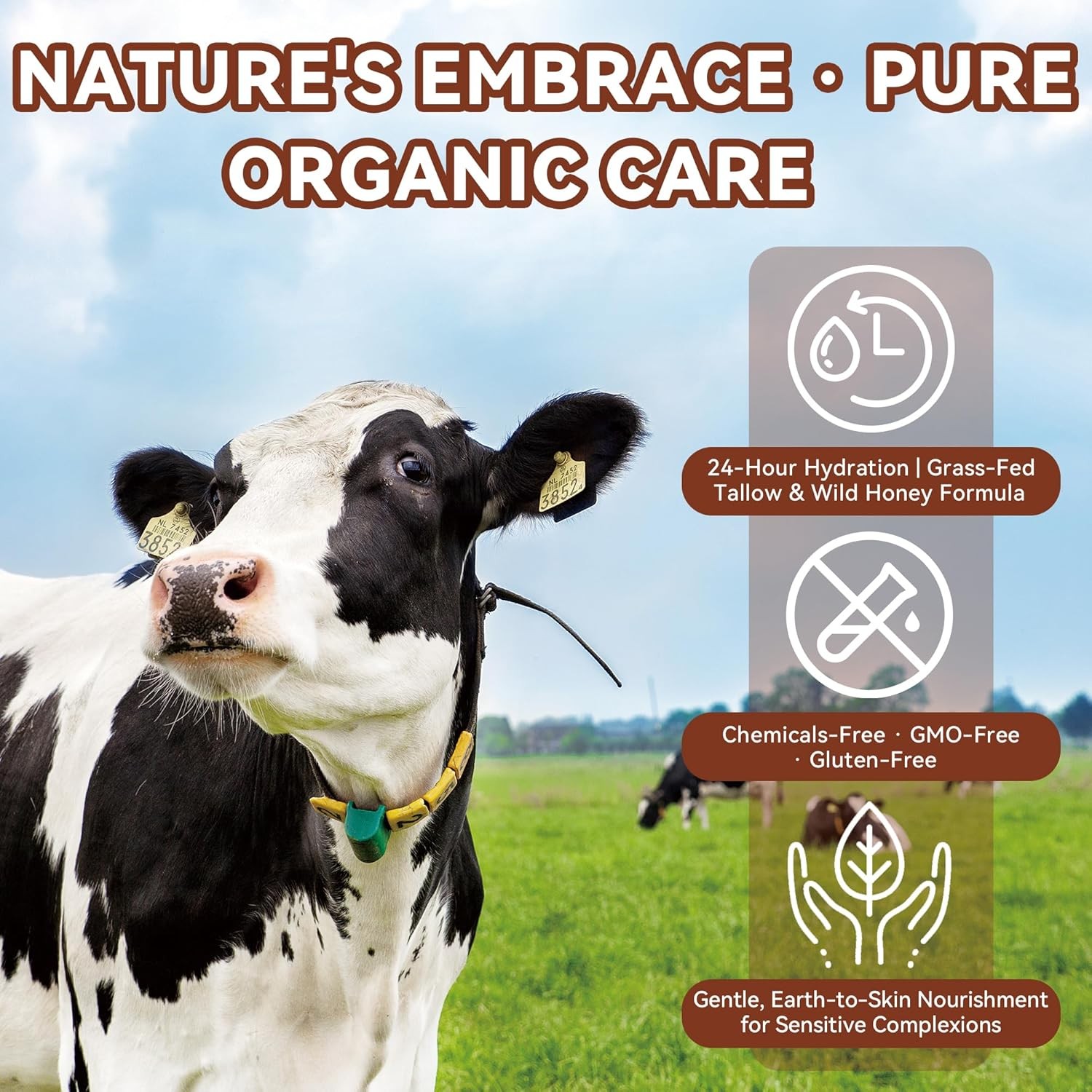 Organic Grass Fed Whipped Beef Tallow 4.2 Fl Oz Skin Care Moisturizer Balm