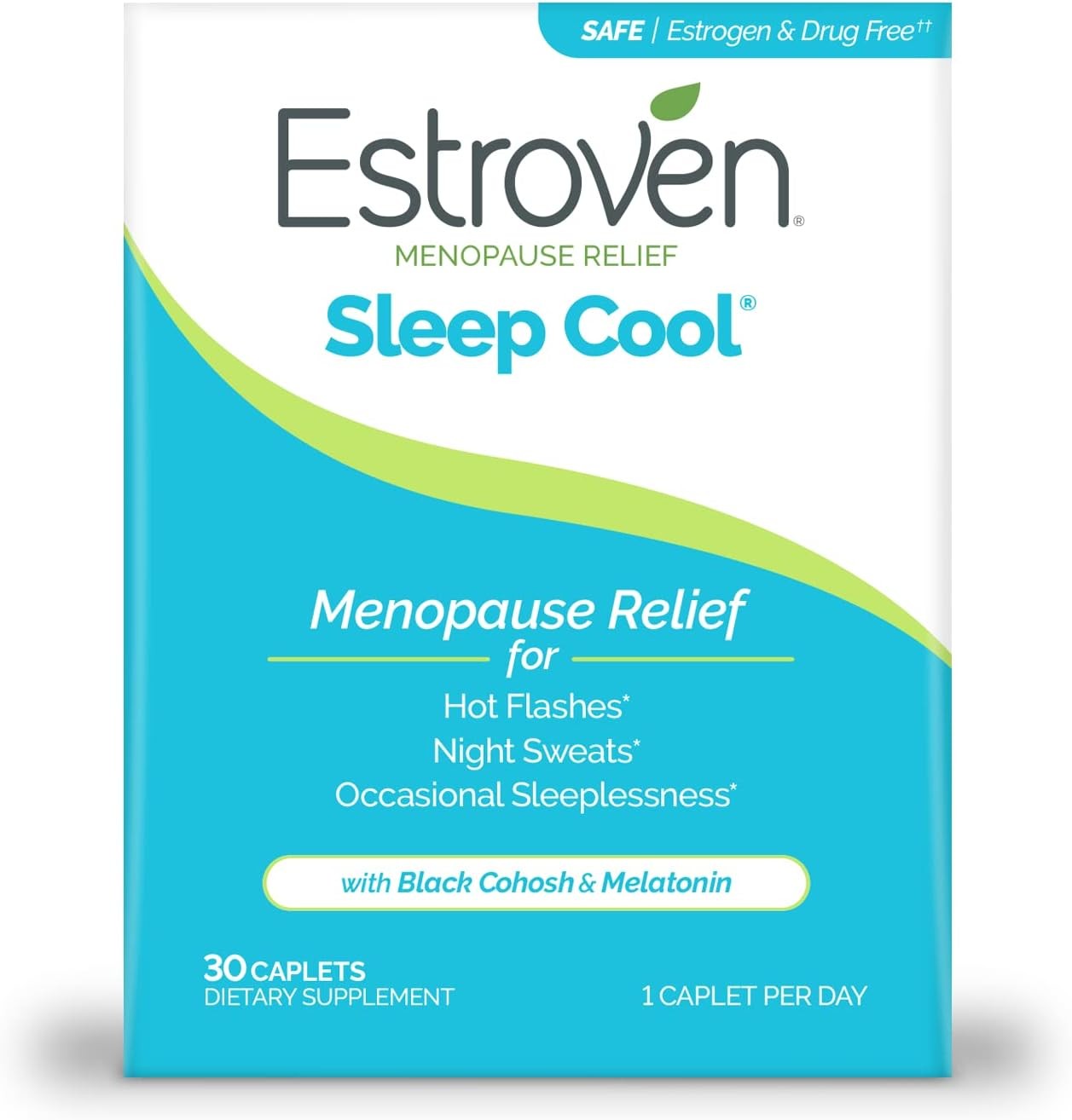 Estroven for Menopause Relief Sleep Cool Caplets Plant Based Ingredients 30 Ct