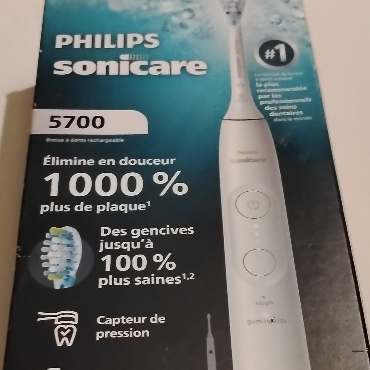 Philips Sonicare 5700 Sonic Rechargeable Toothbrush 3 Speeds Timer White