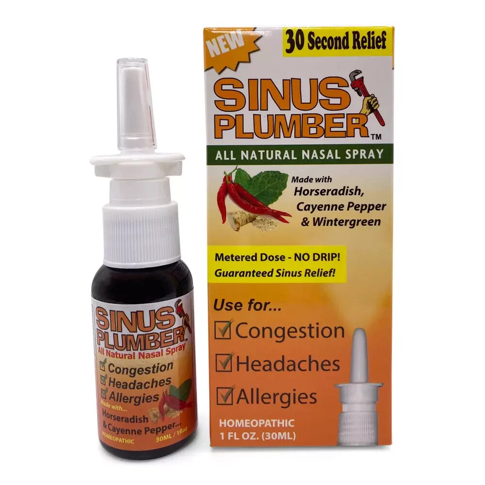 Sinus Plumber Allergy and Headache Pepper Nasal Spray Combo Pack Sinus Buster