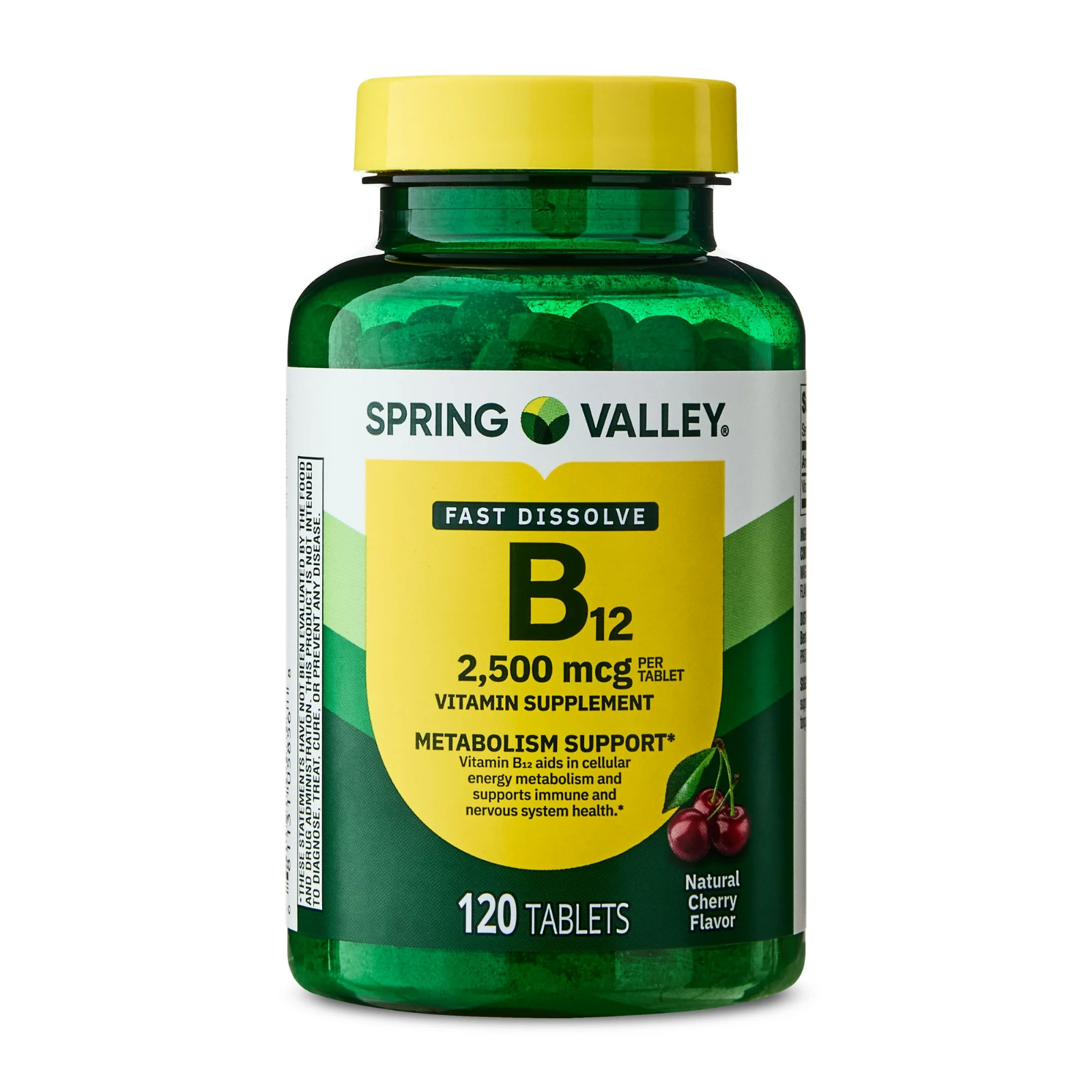 Spring Valley Vitamin B12 Quick Dissolve Tablets Supplement 2500 Mcg Cherry 120*