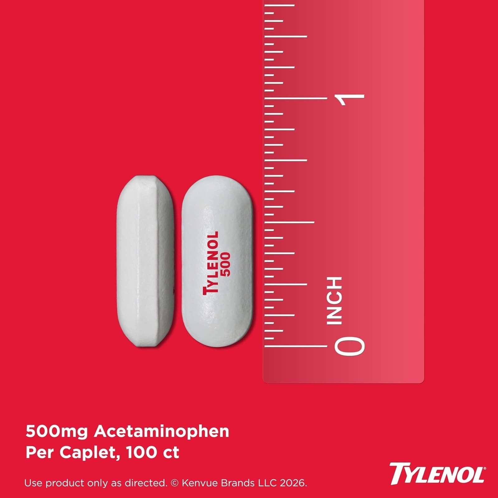 Tylenol Extra Strength Caplets 500mg Pain Relief Fever Reducer 100 Count