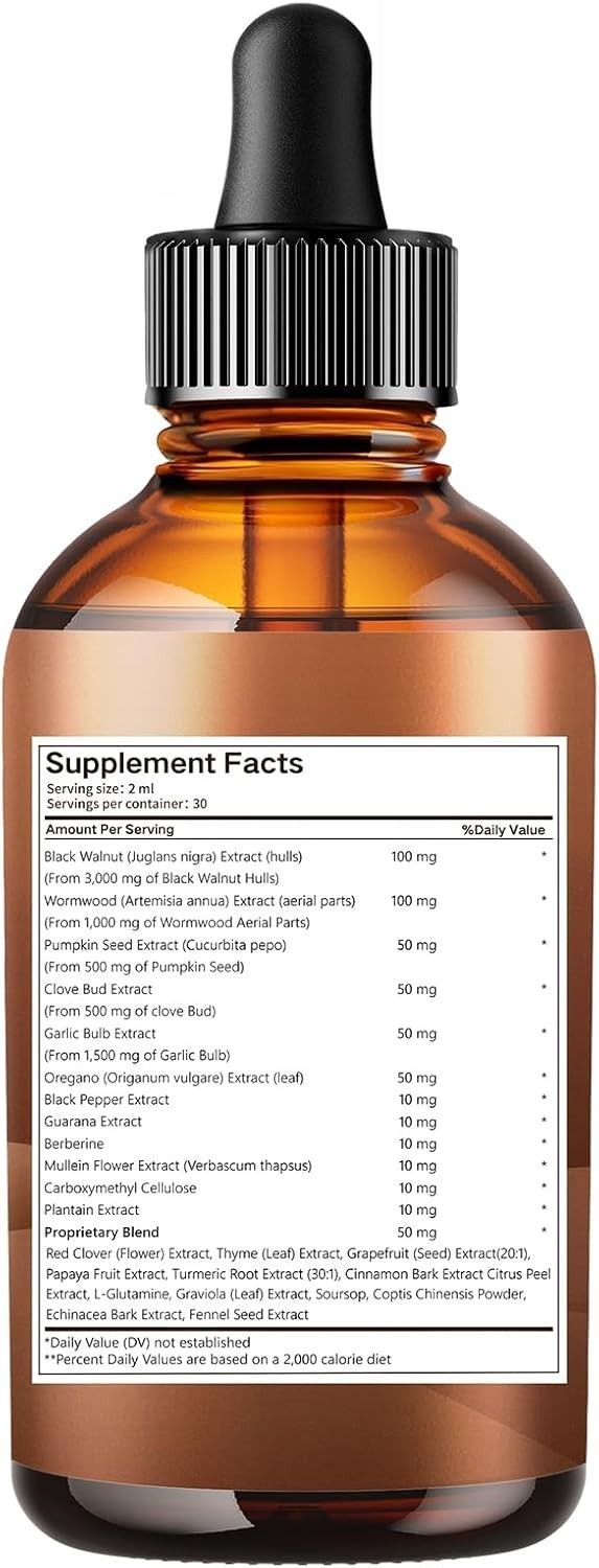 25in1 Black Walnut Wormwood Clove Liposomal Tincture Drops Lymphatic Support 25