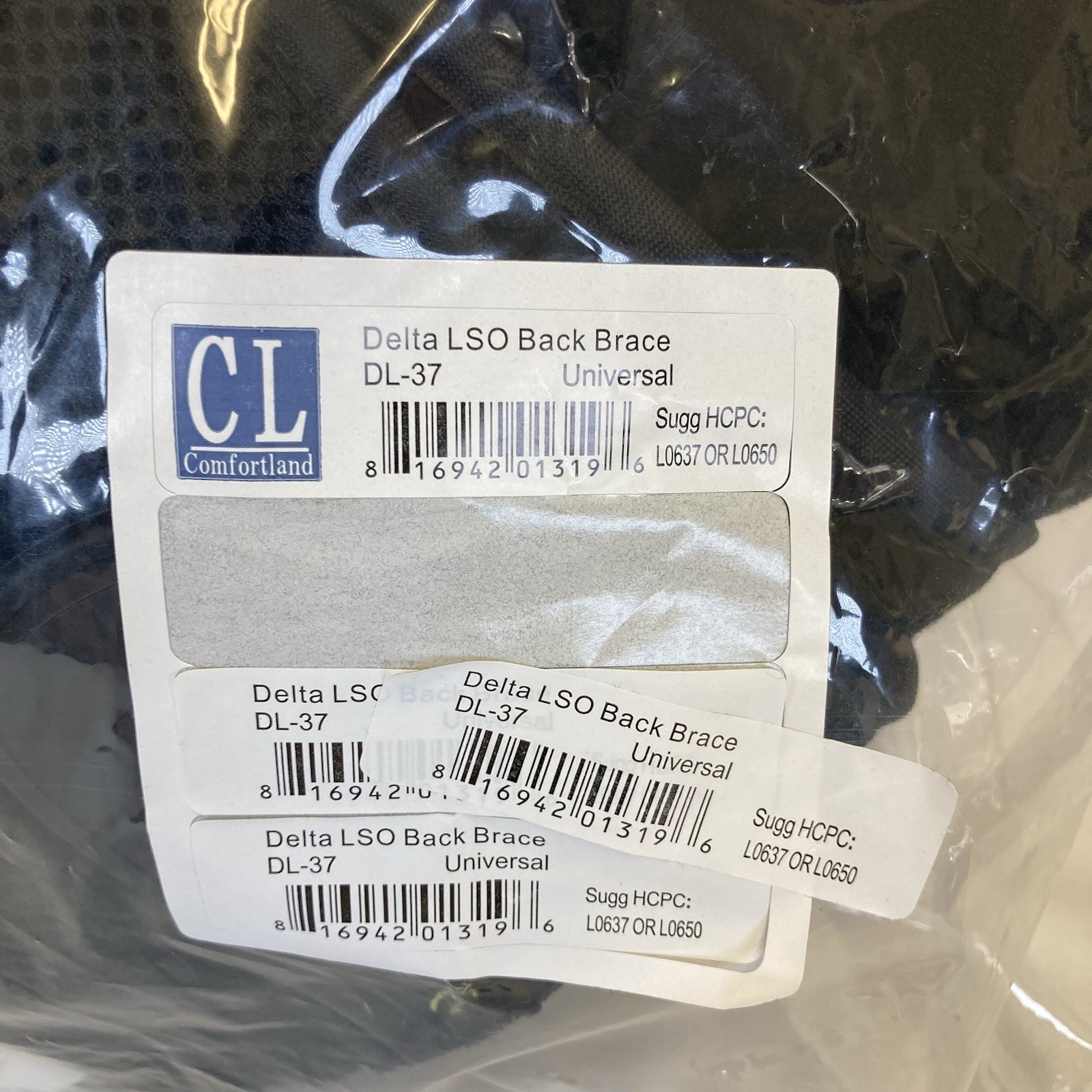 NEW Comfortland DL-37 Delta LSO Back / Waist Support Brace Universal Black