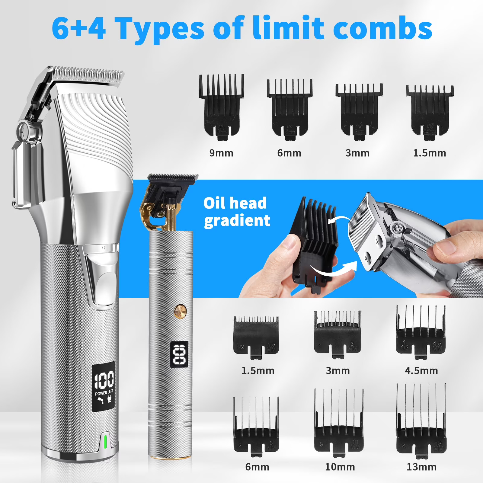 NEXPURE Cordless Hair Clipper Beard Trimmer Set LCD Display FREE SHIP