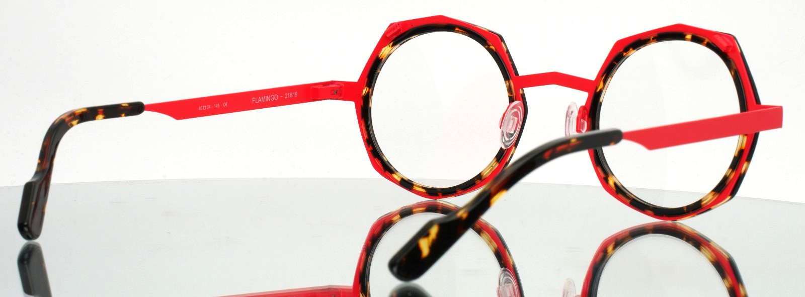 ANNE ET VALENTIN Flamingo 21B19 Tortoise Red Womens Eyeglasses 46-24-145 B:42