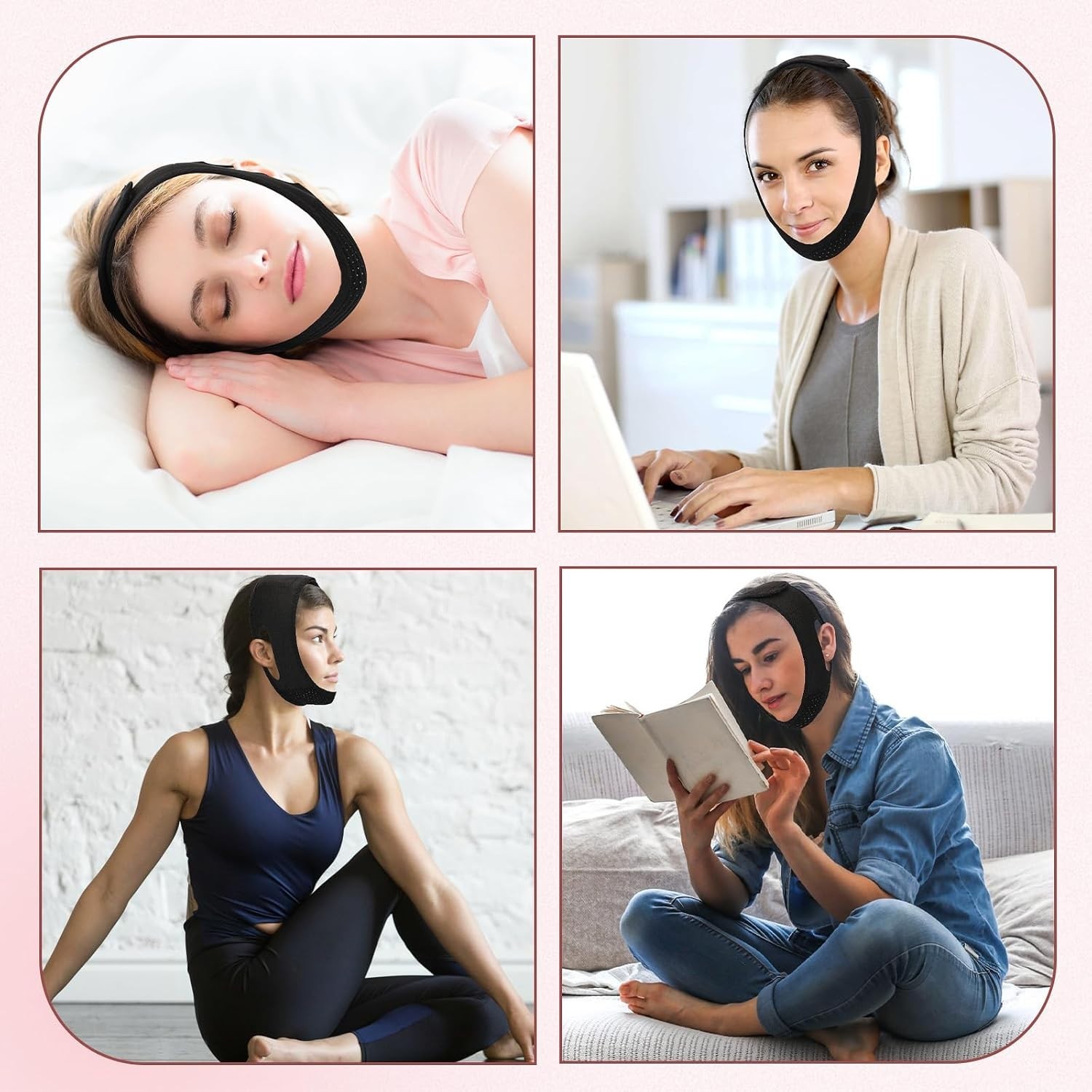 Reusable Chin Strap with Lifting Effect – Adjustable Jawline Shaper for Sleep